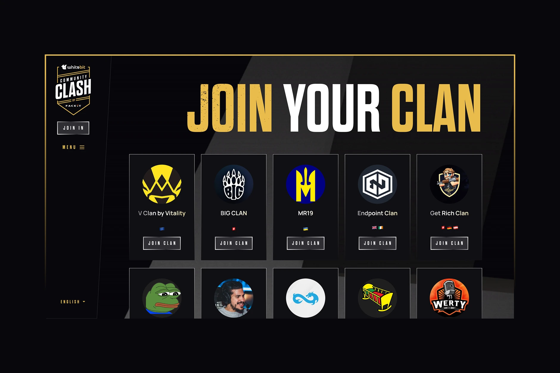 Clan selection and joining the event