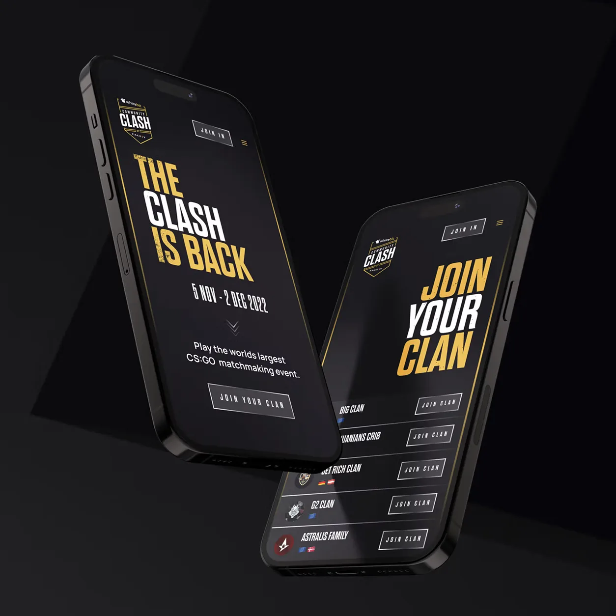 Community Clash campaign across mobile screens