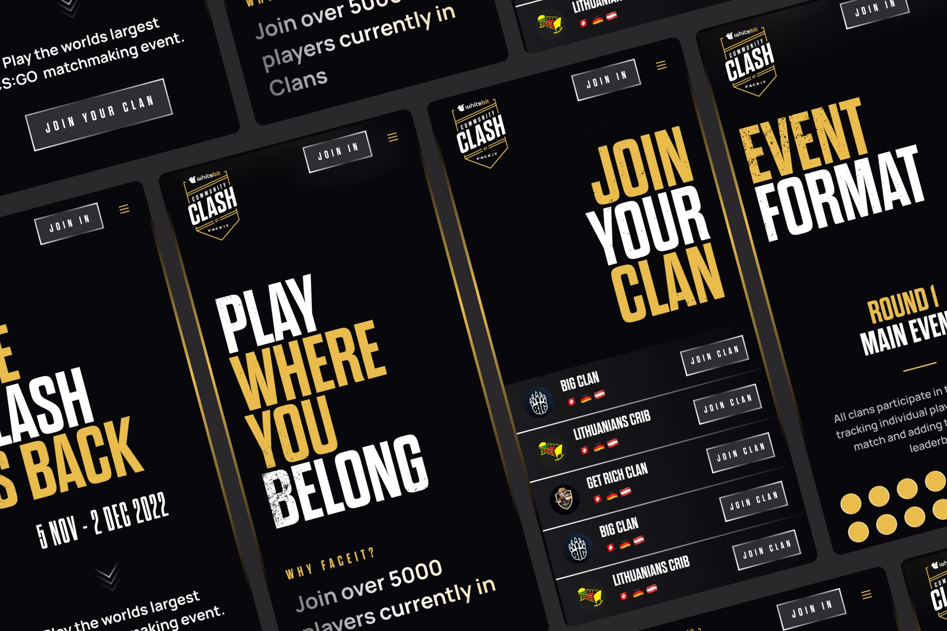 Campaign typography and content across mobile layouts