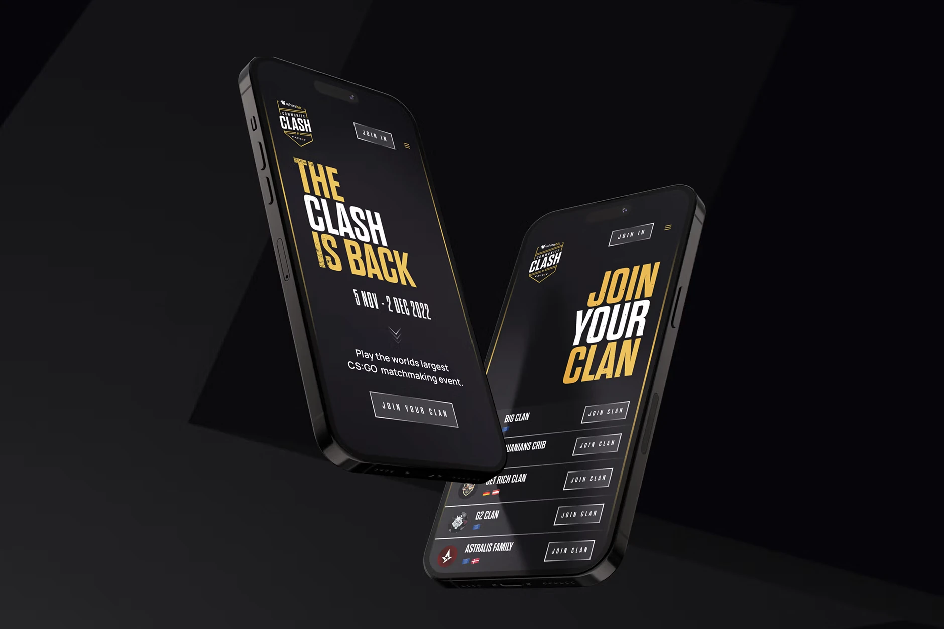 Community Clash campaign across mobile screens