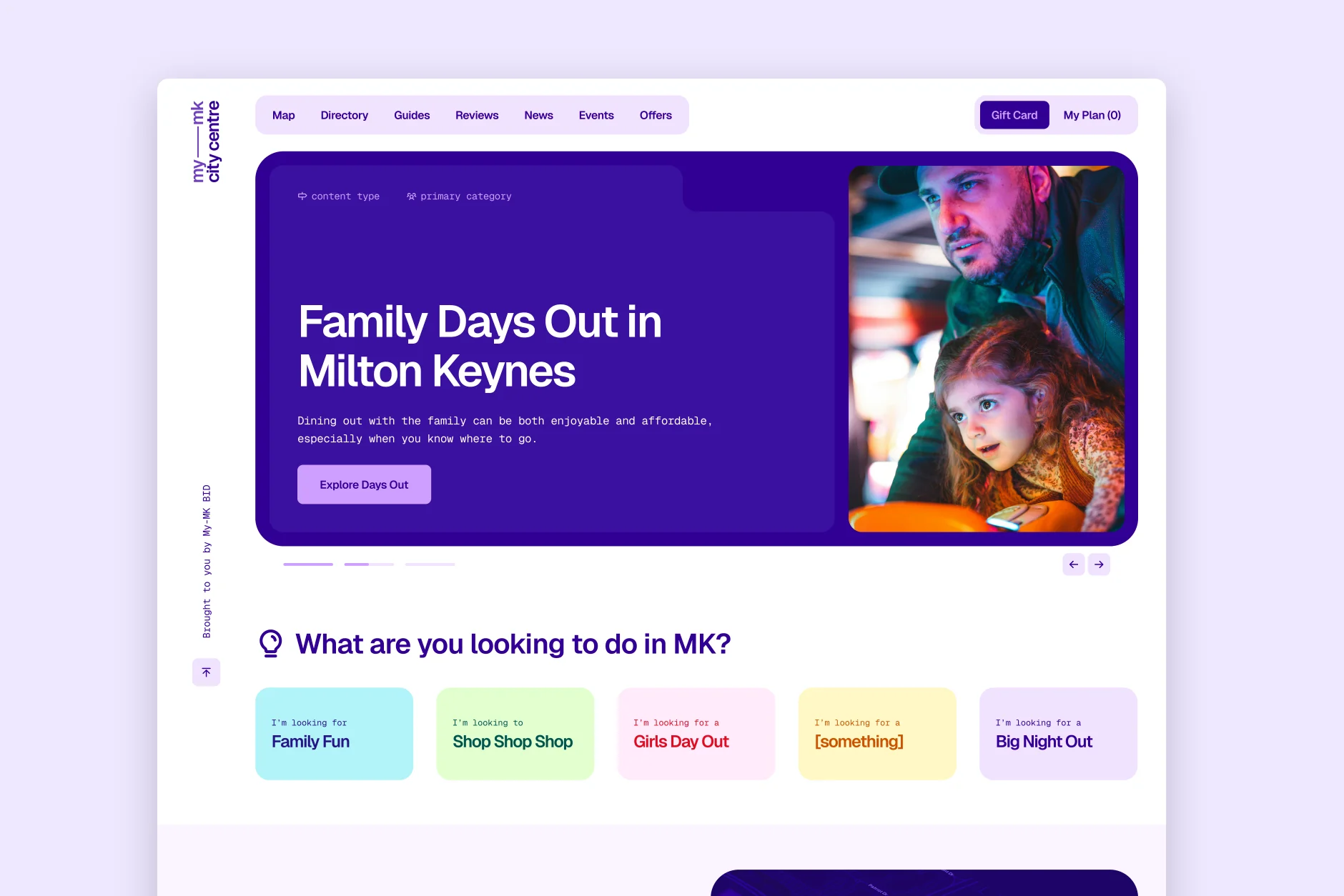 Homepage carousel and business directory
