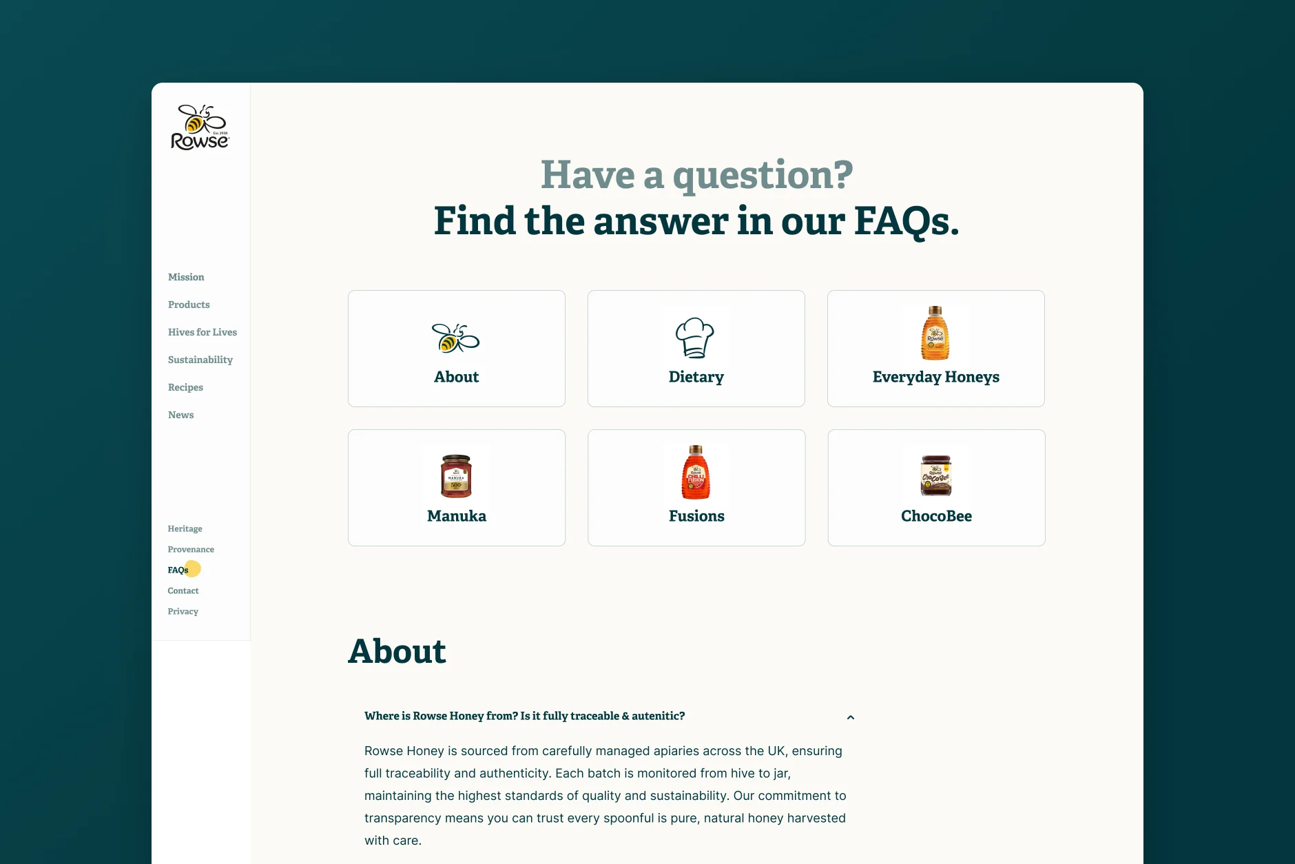FAQs shaped around customers’ questions